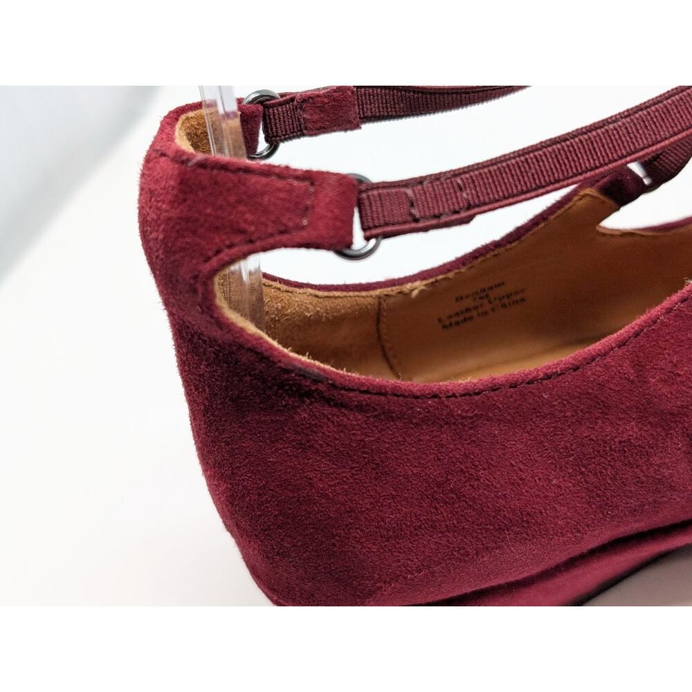 L'Amour Des Pieds Shoes Burgundy Suede Lace Up Benham Heels Women's Size 7 - Picture 7 of 11